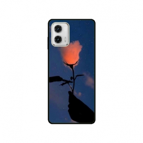 Husa personalizata tip carcasa HQPrint pentru Motorola Moto G73, model Sky Flower, multicolor, S1D1M0159