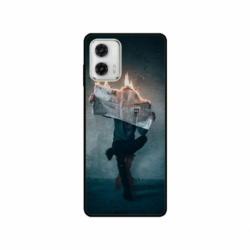 Husa personalizata tip carcasa HQPrint pentru Motorola Moto G53, model Burn the News, multicolor, S1D1M0345