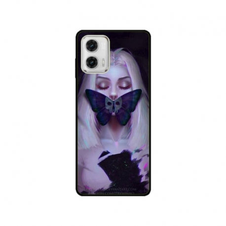 Husa personalizata tip carcasa HQPrint pentru Motorola Moto G53, model Butterfly Mouth 1, multicolor, S1D1M0351