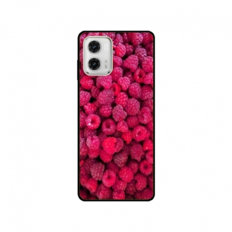 Husa personalizata tip carcasa HQPrint pentru Motorola Moto G73, model Zmeura, multicolor, S1D1M0234