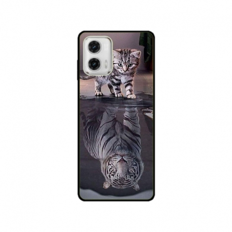 Husa personalizata tip carcasa HQPrint pentru Motorola Moto G73, model Tiger, multicolor, S1D1M0242