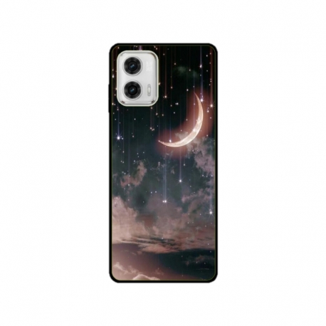 Husa personalizata tip carcasa HQPrint pentru Motorola Moto G73, model Falling Stars, multicolor, S1D1M0269