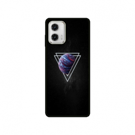Husa personalizata tip carcasa HQPrint pentru Motorola Moto G73, model Triangle Planet, multicolor, S1D1M0278