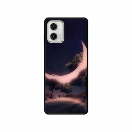 Husa personalizata tip carcasa HQPrint pentru Motorola Moto G73, model Moon in the Trees, multicolor, S1D1M0331