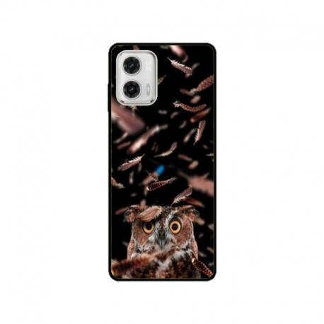 Husa personalizata tip carcasa HQPrint pentru Motorola Moto G73, model Owl, multicolor, S1D1M0334