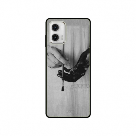 Husa personalizata tip carcasa HQPrint pentru Motorola Moto G73, model Black Paint, multicolor, S1D1M0336