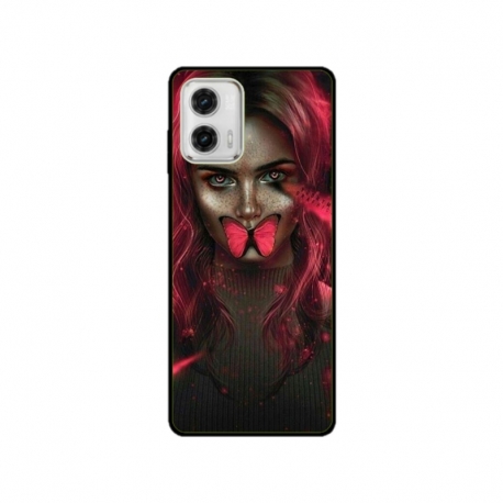 Husa personalizata tip carcasa HQPrint pentru Motorola Moto G73, model Butterfly Mouth 2, multicolor, S1D1M0352