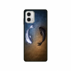 Husa personalizata tip carcasa HQPrint pentru Motorola Moto G73, model Ying and Yang Fish, multicolor, S1D1M0390