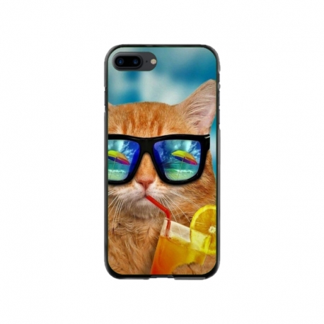 Husa personalizata tip carcasa HQPrint pentru Apple iPhone 7 Plus, model Cool Cat, multicolor, S1D1M0031