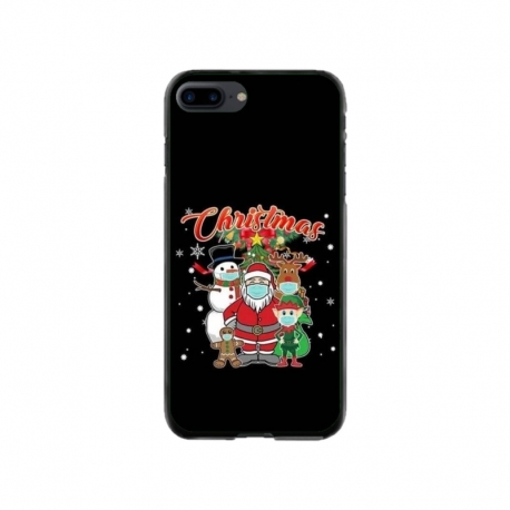 Husa personalizata tip carcasa HQPrint pentru Apple iPhone 7 Plus, model Covid Christmas, multicolor, S1D1M0054
