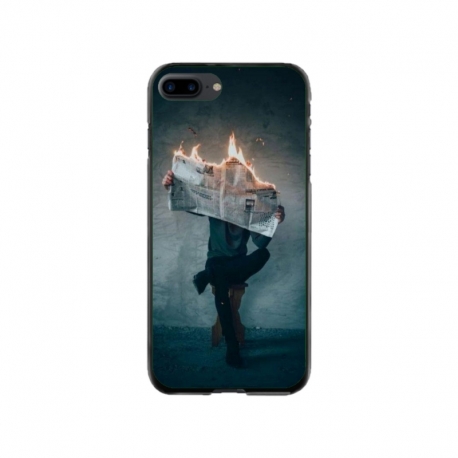 Husa personalizata tip carcasa HQPrint pentru Apple iPhone 7 Plus, model Burn the News, multicolor, S1D1M0345