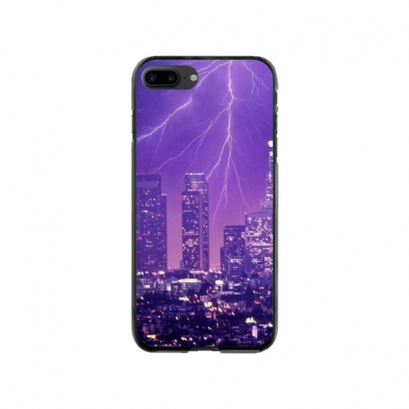 Husa personalizata tip carcasa HQPrint pentru Apple iPhone 7 Plus, model Purple Lightning, multicolor, S1D1M0354