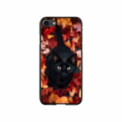 Husa personalizata tip carcasa HQPrint pentru Apple iPhone 7, model Black Cat 3, multicolor, S1D1M0017