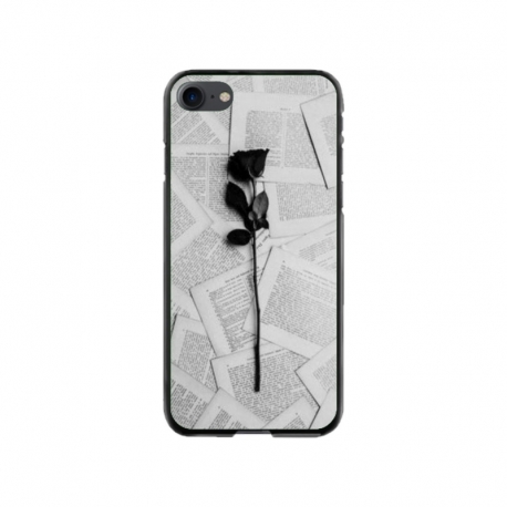 Husa personalizata tip carcasa HQPrint pentru Apple iPhone 7, model Black Rose, multicolor, S1D1M0021