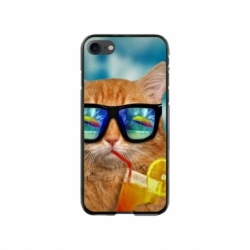 Husa personalizata tip carcasa HQPrint pentru Apple iPhone 7, model Cool Cat, multicolor, S1D1M0031