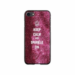 Husa personalizata tip carcasa HQPrint pentru Apple iPhone 7, model Keep Calm and Sparkle On, multicolor, S1D1M0252