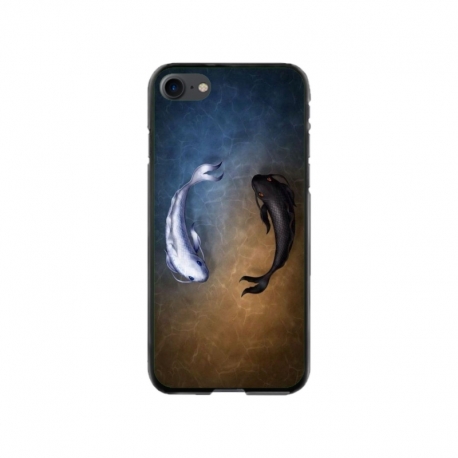 Husa personalizata tip carcasa HQPrint pentru Apple iPhone 7, model Ying and Yang Fish, multicolor, S1D1M0390