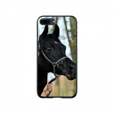 Husa personalizata tip carcasa HQPrint pentru Apple iPhone 8 Plus, model Black Horse, multicolor, S1D1M0019