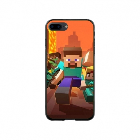 Husa personalizata tip carcasa HQPrint pentru Apple iPhone 8 Plus, model Minecraft 1, multicolor, S1D1M0125