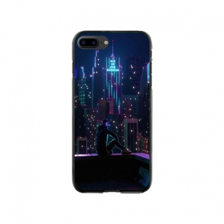 Husa personalizata tip carcasa HQPrint pentru Apple iPhone 8 Plus, model Neon City, multicolor, S1D1M0260