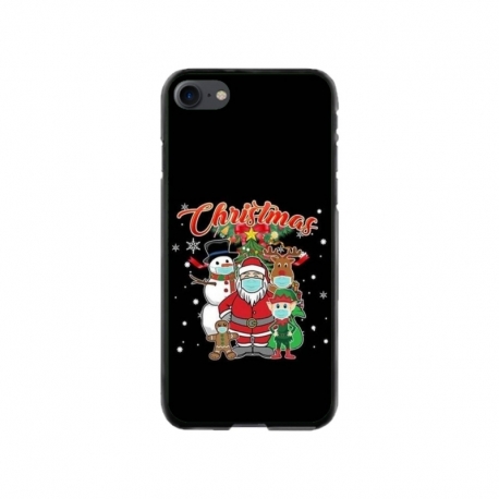 Husa personalizata tip carcasa HQPrint pentru Apple iPhone 8, model Covid Christmas, multicolor, S1D1M0054