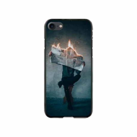 Husa personalizata tip carcasa HQPrint pentru Apple iPhone 8, model Burn the News, multicolor, S1D1M0345