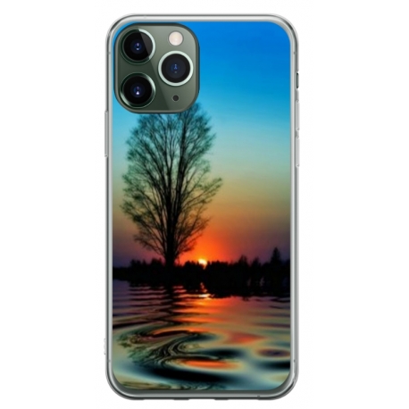 Husa personalizata tip carcasa HQPrint pentru Apple iPhone 11 Pro Max, model Apus, multicolor, S1D1M0006