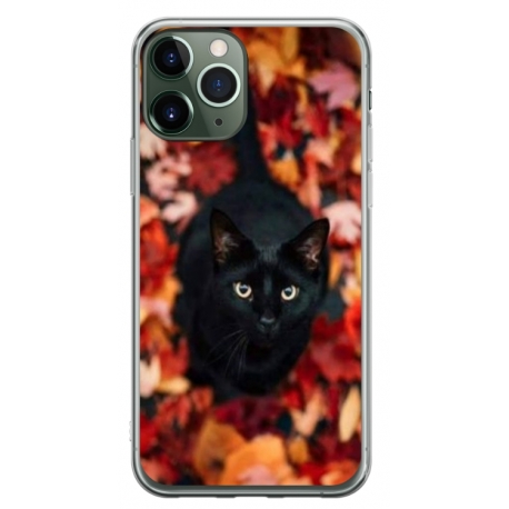 Husa personalizata tip carcasa HQPrint pentru Apple iPhone 11 Pro Max, model Black Cat 3, multicolor, S1D1M0017