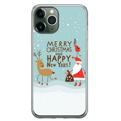 Husa personalizata tip carcasa HQPrint pentru Apple iPhone 11 Pro Max, model Happy Christmas and New Year, multicolor, S1D1M0047