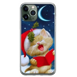 Husa personalizata tip carcasa HQPrint pentru Apple iPhone 11 Pro Max, model Christmas Cat, multicolor, S1D1M0048