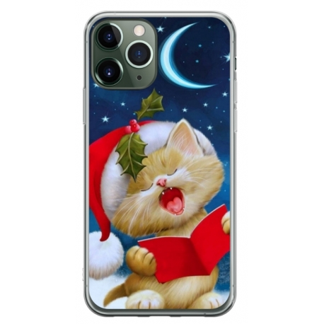 Husa personalizata tip carcasa HQPrint pentru Apple iPhone 11 Pro Max, model Christmas Cat, multicolor, S1D1M0048