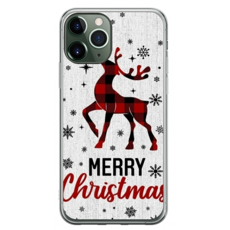 Husa personalizata tip carcasa HQPrint pentru Apple iPhone 11 Pro Max, model Merry Christmas Reindeer 1, multicolor, S1D1M0049