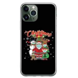 Husa personalizata tip carcasa HQPrint pentru Apple iPhone 11 Pro Max, model Covid Christmas, multicolor, S1D1M0054