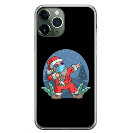 Husa personalizata tip carcasa HQPrint pentru Apple iPhone 11 Pro Max, model Covid Santa, multicolor, S1D1M0055