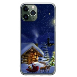 Husa personalizata tip carcasa HQPrint pentru Apple iPhone 11 Pro Max, model Christmas Cottage, multicolor, S1D1M0059