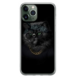 Husa personalizata tip carcasa HQPrint pentru Apple iPhone 11 Pro Max, model Black Cat 4, multicolor, S1D1M0097