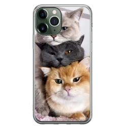 Husa personalizata tip carcasa HQPrint pentru Apple iPhone 11 Pro Max, model Cats, multicolor, S1D1M0116