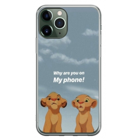 Husa personalizata tip carcasa HQPrint pentru Apple iPhone 11 Pro Max, model Why are you on my phone, multicolor, S1D1M0220