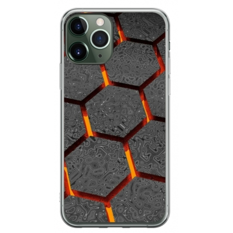 Husa personalizata tip carcasa HQPrint pentru Apple iPhone 11 Pro Max, model Lava Hex, multicolor, S1D1M0265