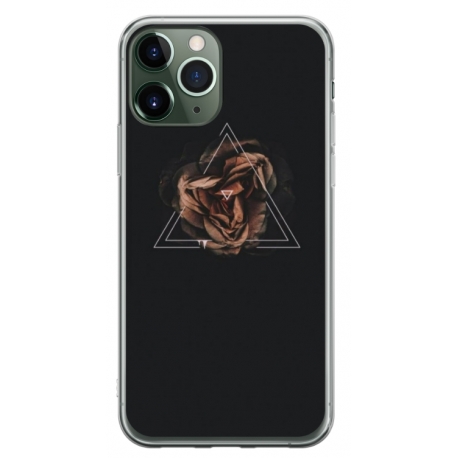 Husa personalizata tip carcasa HQPrint pentru Apple iPhone 11 Pro Max, model Triangle Rose, multicolor, S1D1M0316