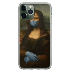 Husa personalizata tip carcasa HQPrint pentru Apple iPhone 11 Pro Max, model Covid Mona Lisa, multicolor, S1D1M0327