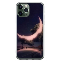 Husa personalizata tip carcasa HQPrint pentru Apple iPhone 11 Pro Max, model Moon in the Trees, multicolor, S1D1M0331