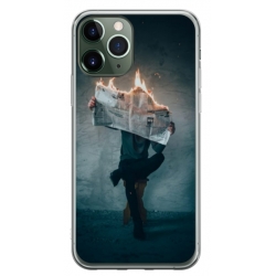 Husa personalizata tip carcasa HQPrint pentru Apple iPhone 11 Pro Max, model Burn the News, multicolor, S1D1M0345