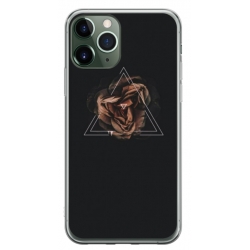 Husa personalizata tip carcasa HQPrint pentru Apple iPhone 11 Pro, model Triangle Rose, multicolor, S1D1M0316