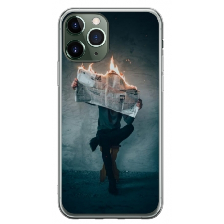 Husa personalizata tip carcasa HQPrint pentru Apple iPhone 11 Pro, model Burn the News, multicolor, S1D1M0345