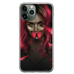 Husa personalizata tip carcasa HQPrint pentru Apple iPhone 11 Pro, model Butterfly Mouth 2, multicolor, S1D1M0352