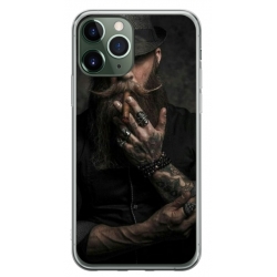 Husa personalizata tip carcasa HQPrint pentru Apple iPhone 11 Pro, model Beard Man, multicolor, S1D1M0355