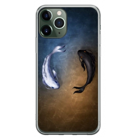 Husa personalizata tip carcasa HQPrint pentru Apple iPhone 11 Pro, model Ying and Yang Fish, multicolor, S1D1M0390