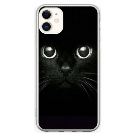 Husa personalizata tip carcasa HQPrint pentru Apple iPhone 11, model Black Cat 1, multicolor, S1D1M0015
