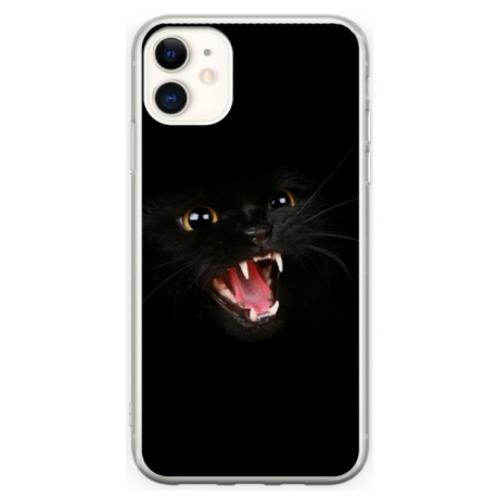 Husa personalizata tip carcasa HQPrint pentru Apple iPhone 11, model Black Cat 2, multicolor, S1D1M0016